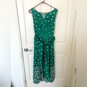 Retro Green Polka Dot Swing Dress Size L/12